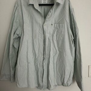 IZOD | Men's Sz XL | Green Button down Striped Shirt